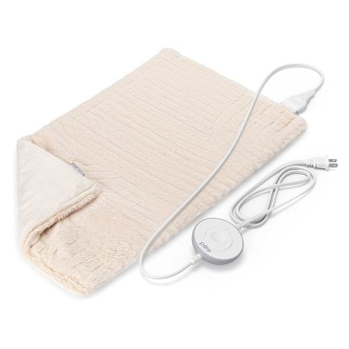 Pure Enrichment PureRadiance Luxury Heating Pad for Cramps, Back, Neck, & Shoulder Pain Relief, Patented Design, Soft Faux Fur & Micromink, 6 Heat Settings, Machine Washable, 12”x24” (Golden Sands)