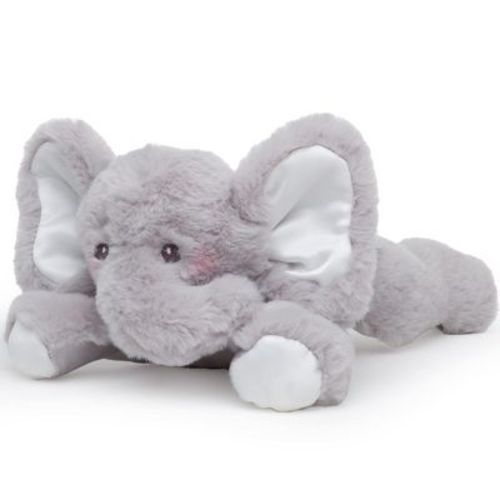 Bearington Baby Lil' Spout Rattle: 8-Inch Plush Stuffed Gray Elephant Rattle, Shaker Toy with Soft Plush Fur, Floppy Ears