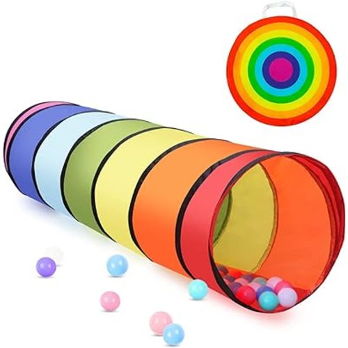 Kids Tunnel for Toddlers 1-3 Play Tent, 6ft Colorful Pop Up Tunnel to Crawl Tunnel for Toddlers 3 Year Baby or Dog Cat Pets, Foldable Gift for Boys & Girls in Indoor & Outdoor Games