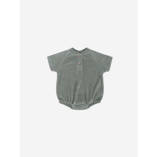 terry henley romper | sea green