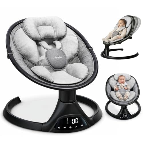 Lulabelle Baby Swings for Infants, 3-in-1 Infant Swing, 5 Sway Speeds | 10 Preset Lullabies & Bluetooth, Portable Newborn Swing for Home or Travel | Electric Baby Swing with Adjustable Height