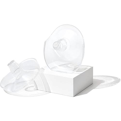 Willow Go Breast Pump Flanges - 21mm - 2 Ct - Breast Shields for Willow Go Wearable Double Electric Breast Pump, Easy to Clean, Dishwasher Safe and BPA Free, Clear
