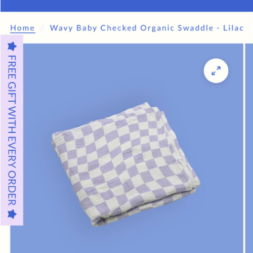 Wavy Baby Checked Organic Swaddle - Lilac Default Title