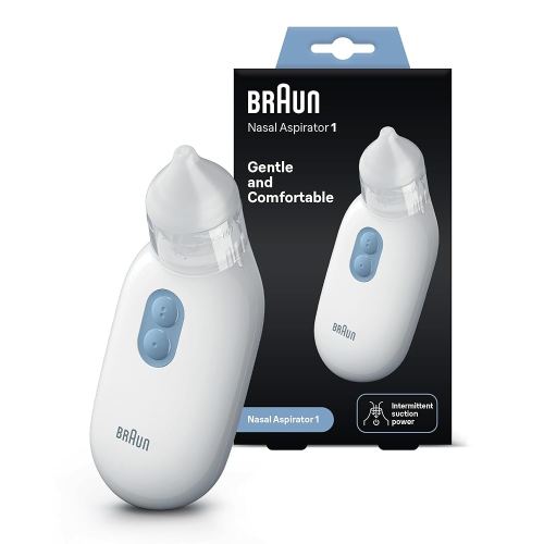 Braun Nasal aspirator 1 | Mucus Remover | Blocked Nose Relief | Electric Suction Power | Two Suction Levels | Newborn, Baby, and Child Friendly | Dishwasher Safe | BNA100EU