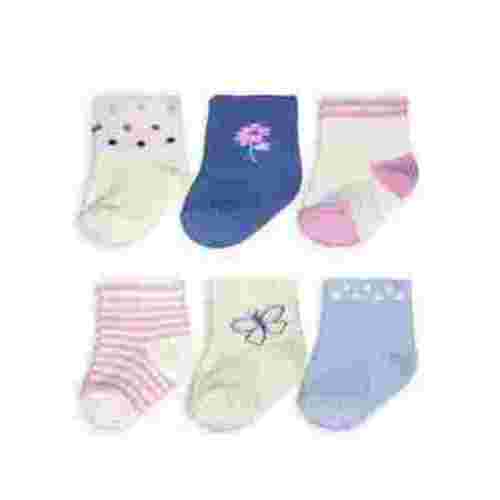 Carters Newborn Girl Floral Socks 6 Pack - Cotton Polyester Spandex