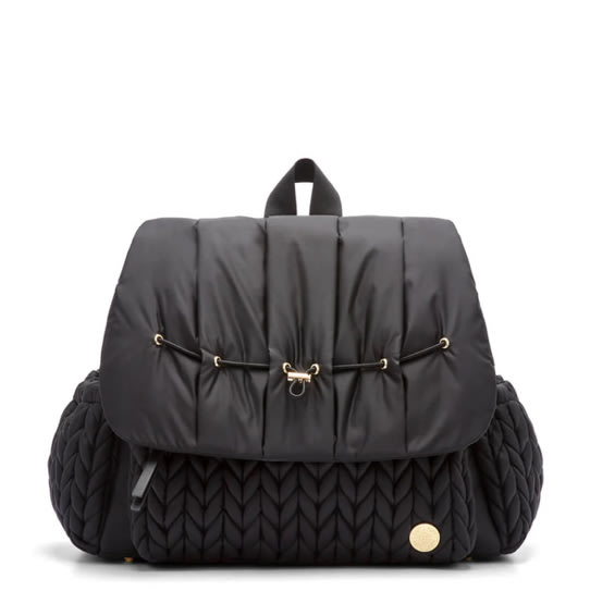 Levy Diaper Backpack - Black Herringbone