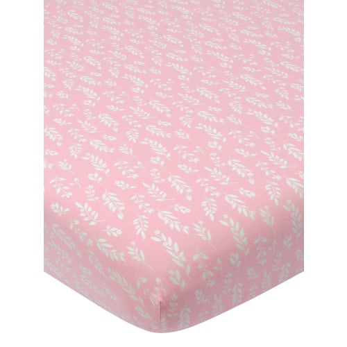 Modern Moments by Gerber Baby & Toddler Girl Ultra Soft Fitted Crib Sheet, Pink Vines