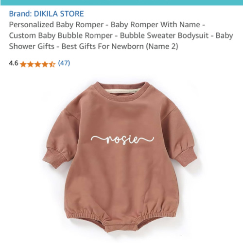 Personalized Baby Romper - Baby Romper With Name - Custom Baby Bubble Romper - Bubble Sweater Bodysuit - Baby Shower Gifts - Best Gifts For Newborn (Name 2)