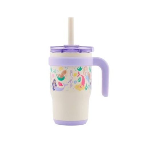 Reduce 14oz Coldee Vacuum Insulated Stainless Steel Straw Tumbler Bright Green: Kids Leakproof & Spillproof Cup