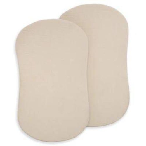 HALO 2pk 100% Organic Muslin BassiNest Fitted Sheets - Oat