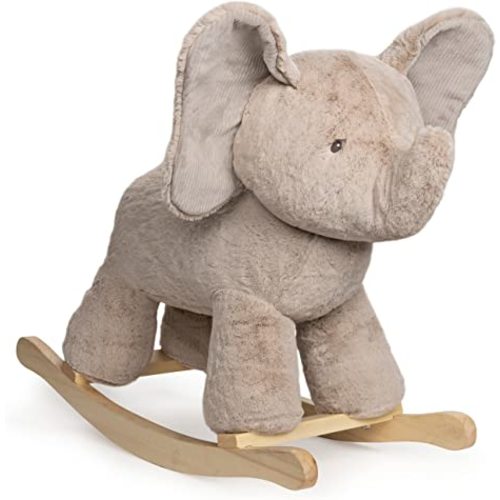 GUND Elephant Rocker with Wooden Base Plush Stuffed Animal Nursery, Gray, 23"