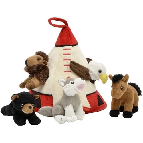 Indian Teepee Plush Play Set 12" H