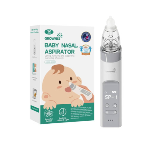 GROWNSY Nasal Aspirator for Baby, Electric Nose Aspirator for Toddler, Baby Nose Sucker, Automatic Nose Cleaner with 3 Silicone Tips, Adjustable Suction Level, Music and Light Soothing Function (Gray) : Amazon.com.au: Baby