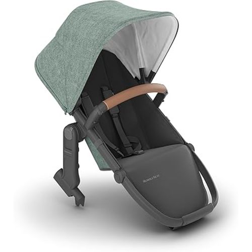 UPPAbaby RumbleSeat V2+ Second Lower Seat/Compatible with Vista V2 and Vista V3 / Adapters, Bumper Bar, Bug Shield Included/Gwen (Green Mélange/Carbon Frame/Saddle Leather)