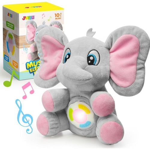 Joyfy Musical Elephant Plush Baby Toy, Stuffed Animal With Music & Light, Christmas Birthday Gifts For Infant Babies,boys And Girls 6+ Months