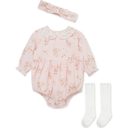 Rose Vine Bubble Bodysuit, Headband & Socks Set, 3M