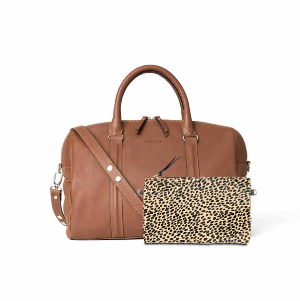 JOSEFINA LARGE BROWN POLKA POUCH – Josefina Bags