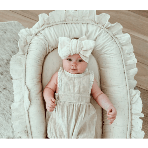 Baby Nest - Frilled Speckled Linen