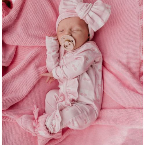Frill Zip Romper | Pink Cherry Gingham