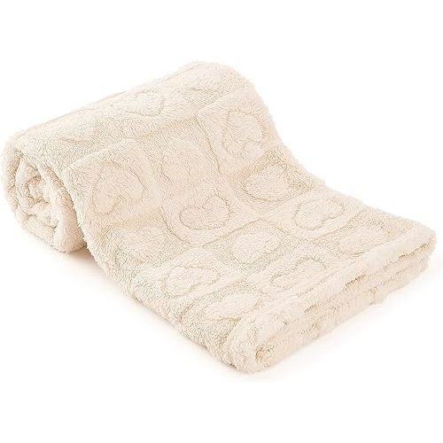 Plush Soft with Heart Checkered Baby Blanket,Fleece Infant Toddler Blankets for Girls Boys,Warm Lightweight Breathable Newborn Receiving Blankets for Crib Stroller 30"×39" (White, Heart)