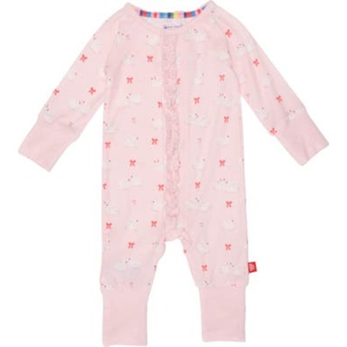 Swan of a Kind Magnetic Convertible Romper, 3-6M
