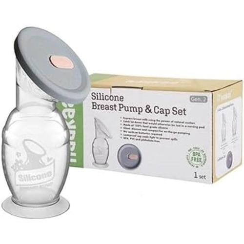 Haakaa Gen 2 Silicone Breast Pump with Suction Base and Leak-Proof Silicone Cap, 5 oz/150 ml, BPA PVC and Phthalate Free 1 Count (Pack of 1)