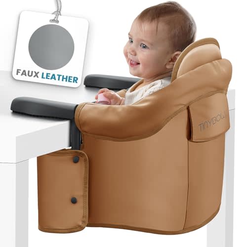 Elegant Faux Leather Hook On High Chair for Table - Clip On High Chair to Table, Portable High Chair for Travel, High Chairs for Babies - Table High Chair, Clip On High Chair That Attaches to Table