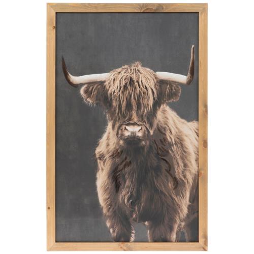 Black & Brown Highland Cow Wood Wall Decor