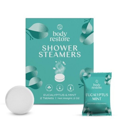 Body Restore Shower Steamer with 100% Natural Essential Oil - Eucalyptus - 2oz/2ct