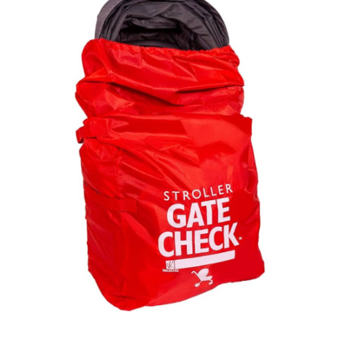 J.L. Childress Gate Check Bag for Single & Double Strollers - Travel Bag for Airplane, Fits Most Standard Baby Strollers, Airport Accessories for Gate Check, Flying Essentials - Red