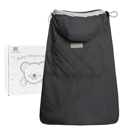 Bebamour Baby Carrier Winter Cover Universal Hoodie All Season Carrier Cover for Baby Carrier (Dark Grey)