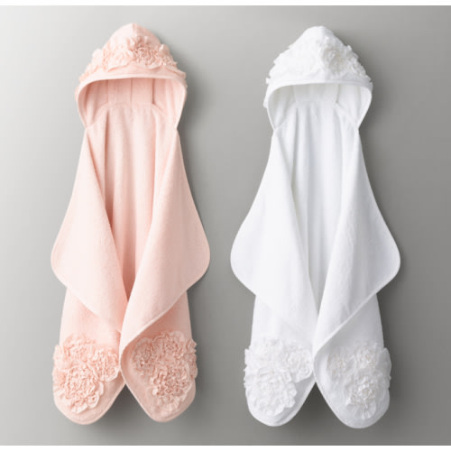 Appliquéd Fleur Hooded Towel - Baby