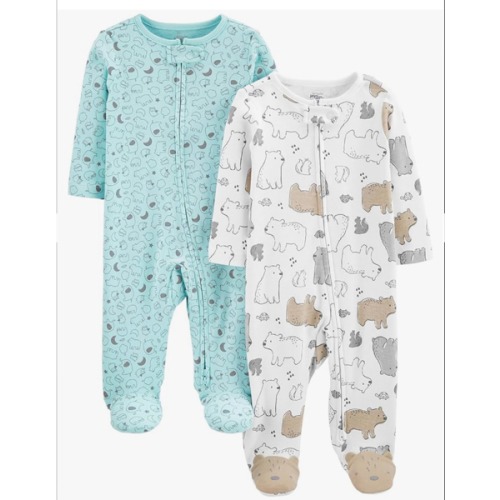Simple Joys by Carter's Baby Neutral 2-Pack Cotton Footed Sleep and Play