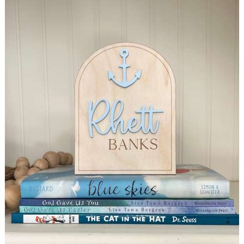 Nautical Baby Name Sign, Coastal Nursery Decor, Anchor Photo Prop