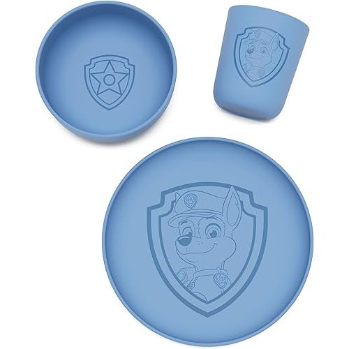 Lalo PAW Patrol Dinnerware Sets for Toddlers and Kids - Dishwasher Safe Tableware, BPA Free, Kids Dishes - Includes Bowl, Plate & Cup - 3 Pieces - Chase