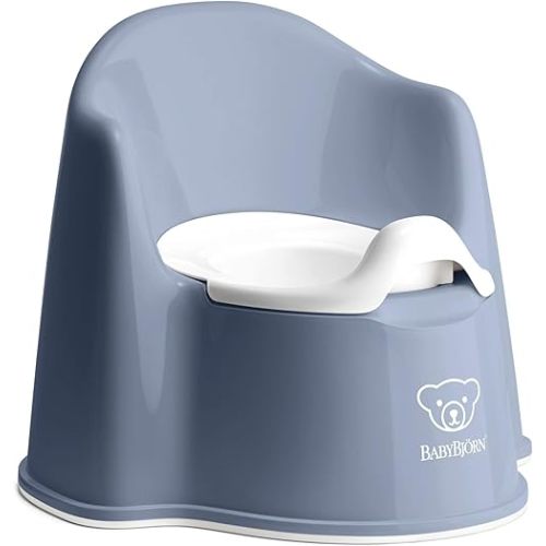 BabyBjörn Potty Chair, Deep Blue/White | Potty Training Toilet, Easy-to-Clean, Removable Inner Potty, Non-Slip