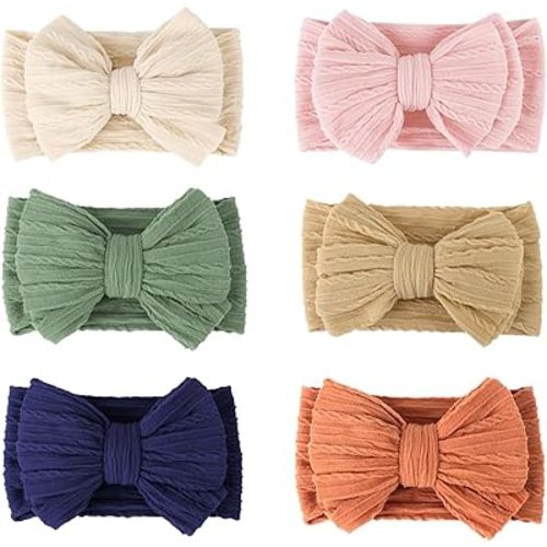 AQOKKA Baby Bows Headbands Nylon Baby Girl Headbands Soft Handmade Hairbands Toddler Hair Accessories for Girls Baby Newborn Infant Kids