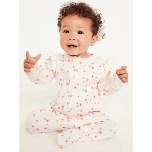 2-Way-Zip Printed Sleep & Play Footed One-Piece for Baby