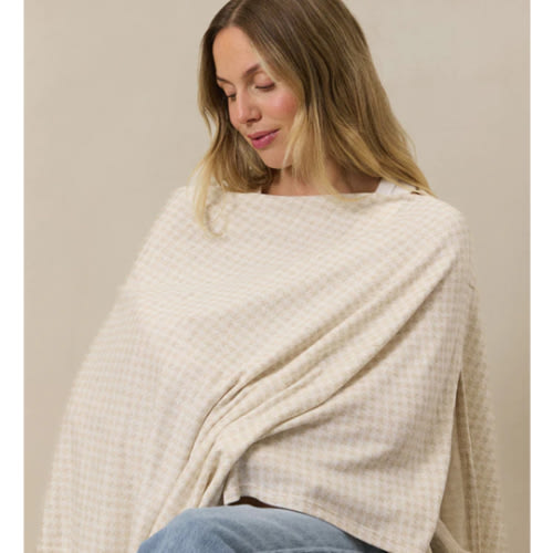 Cream Houndstooth Nursing Cover