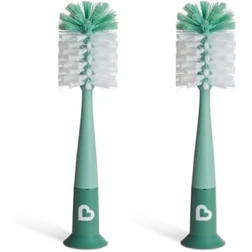 Munchkin® Bristle™ Bottle Brush, Modern Design, Sage (Pack of 2)
