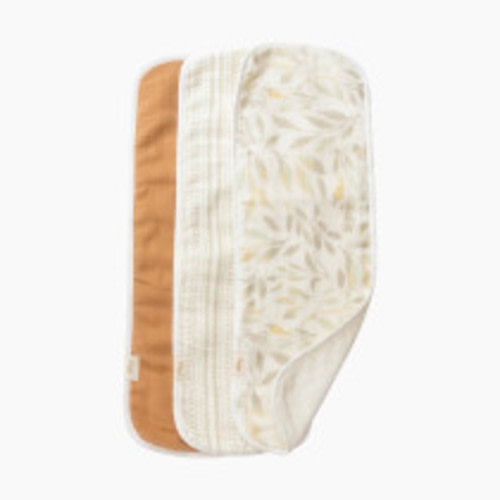 Crane Baby Cotton Muslin and Terry Burp Cloth Set (3 Pack) - Willow Ecru/Brown