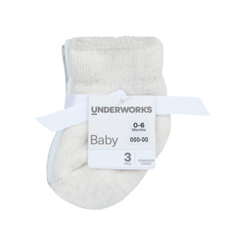 Neutral Baby Cushioned 3 Packs Crew Socks- Underworks | Best&Less™ Online