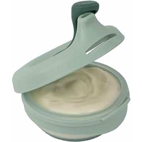 b.box Fill + Feed (Sage) | Reusable Baby Food Pouch | For Toddlers & Babies 4mo+ | Silicone/Nylon Pouch, BPA Free Plastic Lid | Dishwasher & Microwave Safe | 110mL (3.7oz or ½ Cup Capacity)