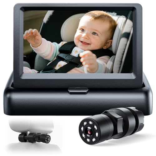 Itomoro 1080P HD Baby Car Camera with Unique Adjustable Mount, Rear-Facing Infant Monitor - 4.3'' Night Vision Anti-Glare Display, 150° Wide-Angle Lens, Easy Install & 360° Rotation for Safety