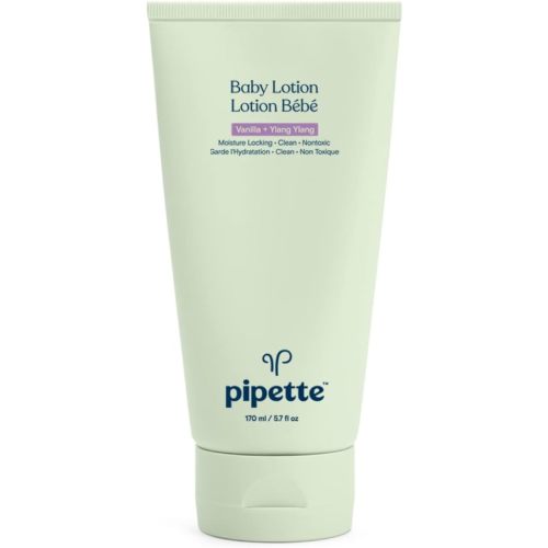 Pipette Baby Lotion, Vanilla + Ylang Ylang Scent, Hydration & Natural Moisture of Baby's Delicate Skin, Made with Ceramides and Renewable Plant-Derived Squalane, 5.7 fl oz