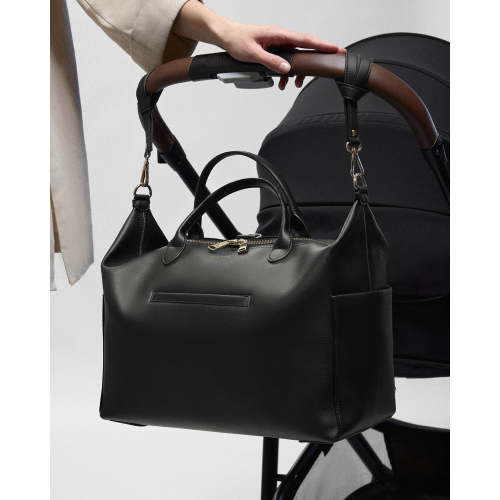 Mini Baie Emmy Vegan Full Size Diaper Bag in Black/Gold