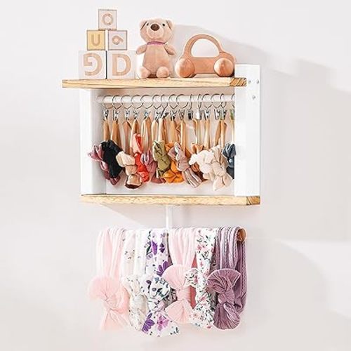 Headband Holder Bows Organizer for Girls Hair Bows & Accessories Storage Wall Hanging Organizer for Toddler & Baby Girl Nursery Room Decor