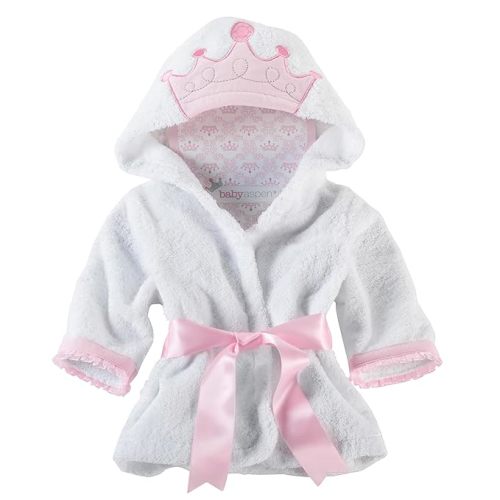 Baby Aspen Little Princess Hooded Baby Bathrobe 0-9 Months – Soft Terrycloth Baby Bath Towel with Hood for Newborn Girl Gift, Gift for Girl Baby Shower, Infant Hooded Towel, Baby Girl Robe
