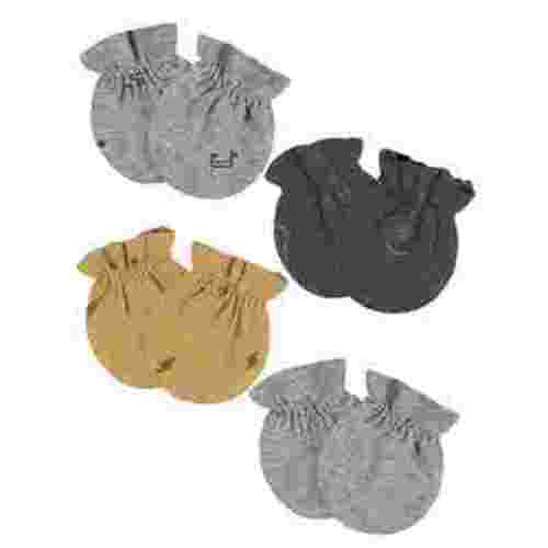 Gerber Baby Boy or Girl Unisex Mittens, 4-Pack, Sizes 0-3 Months