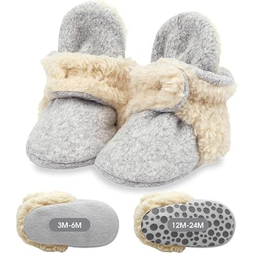 Zutano unisex-baby Cozie Fleece Baby Booties With Grippers